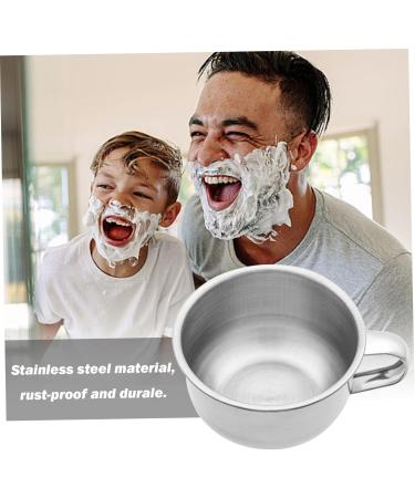 Premium Stainless Steel Shaving Bowl Set - 5pcs Large 4.3 Mug with Handle for Home & Barber Shop Use - Buy Online on GoSupps.com