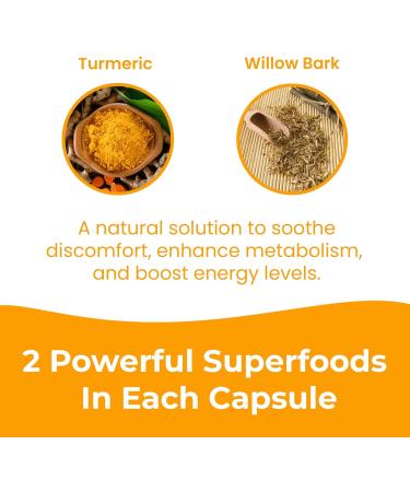 INFINITE AGE Infinite Relief Joint Support Supplement 30 Count - Made in The USA Vegan Gluten Free All-Natural - 250mg Turmeric Extract Plus 240mg Salicin from White Willow Bark - Buy Online on GoSupps.com