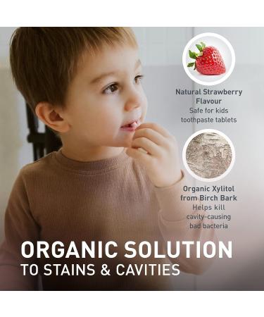 Tanitabs Strawberry Toothpaste Tablets | Fluoride-Free Natural Toothpaste | Zero-Waste Travel Tabs | 62 Tablets, Strawberry Flavor - Buy Online on GoSupps.com