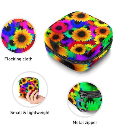 Anna Cowper Sunflower Pattern Menstrual Cup Pouch - Multi-Colored Sanitary Napkin Storage Bag for Women and Teens - Buy Online on GoSupps.com