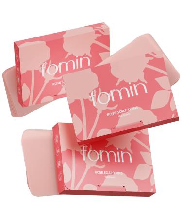 FOMIN - Antibacterial Paper Soap Sheets for Hand Washing - (300 Sheets) Rose Portable Travel Soap Sheets Dissolvable Camping Mini Soap Portable Soap Sheets Rose (Pack of 3)