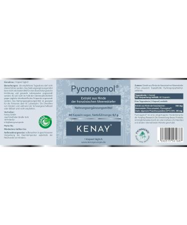 Buy Pycnogenol 100mg - French Sea Pine Bark Extract - Vegan Vegetable Capsules - 60 Count - Vege Kenay Europe - Buy Online on GoSupps.com