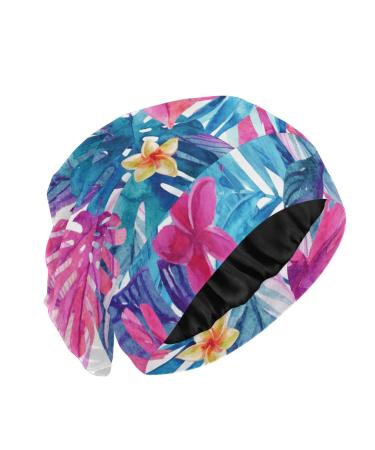 Bonnet Sleep Cap Hair Wrap Cover for Sleeping Satin Lined Head Wrap Nurse Cap Night Cap Slouchy Beanie for Men Women Paisley Colourful 02