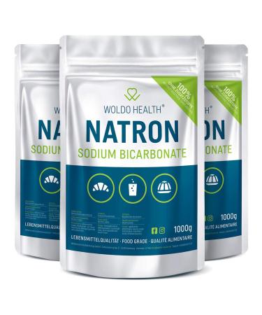 Bicarbonate of soda for Cleaning and Kitchen - 100% Pure 3X 1.000g Food Grade resealable Bag