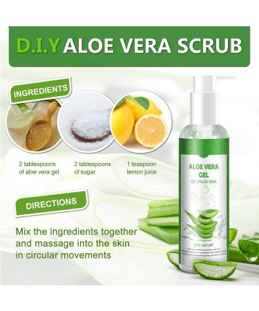 Aloe Vera Gel 100% Pure - Natural Moisturizing Cream for Face Hair & Body - Soothing Relief for Dry Skin & Sunburn - 250ml - Buy Online on GoSupps.com