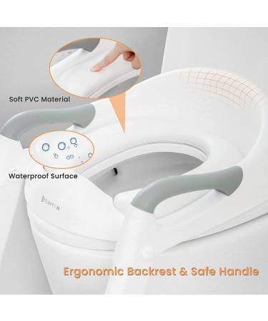 Kylinton Potty Training Seat with Step Stool Ladder - 2 in 1 Foldable Toddler Potty Seat for Boys and Girls - Splash Guard, Anti-Slip Pad - Grey - Buy Online on GoSupps.com