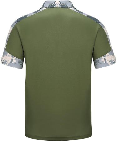 ZITY Men's Tactical Military Golf Shirt - Short Sleeve Army T-Shirt (111) - XX-Large, Army Green - Buy Online on GoSupps.com