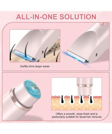 NURSETEK Bikini Trimmer for Women 2-in-1 Electric Shaver for Women Lady Shaver for Pubic Face Leg and Underarm Body Hair Trimmer Facial Hair Removal Personal Shaver Pink - Buy Online on GoSupps.com