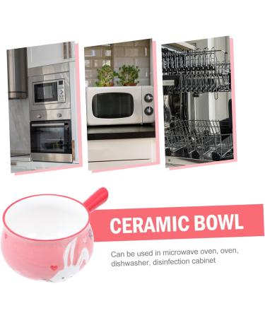 Alipis 2pcs Breakfast Handle Bowl Salad Bowl Kitchen Accessories Ceramic Bowl Cutlery Set Child Household - Buy Online on GoSupps.com