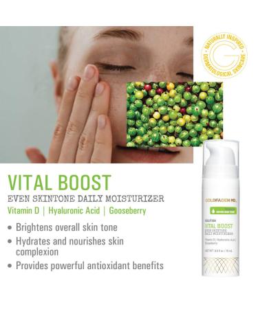 Vital Boost Evening Facial Moisturizer with Organic Red Tea Extract | Hyaluronic Acid Jojoba Oil & Gooseberry | Brighten & Even Skin Tone for Radiant Glow | 0.5 Fl Oz (Pack of 1) - Buy Online on GoSupps.com