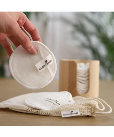 Truemorrow Washable Sminking Pads | 10 Reusable Cotton Makeup Pads & Bamboo Box | Eco-Friendly & Super Soft for All Skin Types - Buy Online on GoSupps.com