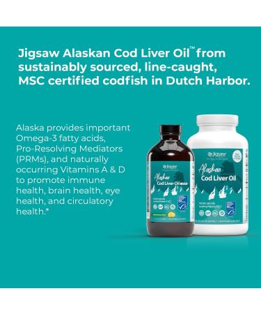 Jigsaw Health Alaskan Cod Liver Oil - 180 Softgels for Omega-3 Wellness - Buy Online on GoSupps.com