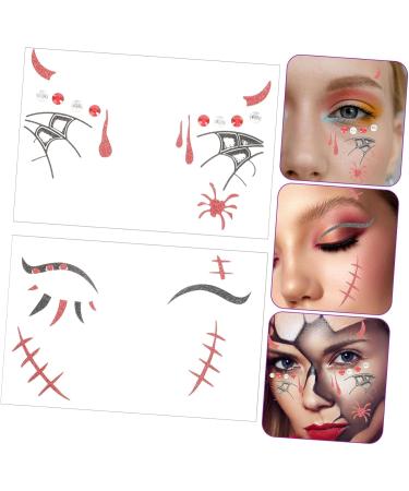 COHEALI 2 Sheets Halloween Decorations Sticker Halloween Temporary for Face for Face Halloween Temporary Face for Diy Eye Patch Plastic Rhinestones - Buy Online on GoSupps.com