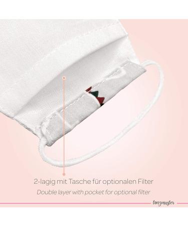 Dance Pattern Washable Masks for Kids & Adults - 100% Cotton 2-Layer Nose Bracket Filter Bag Oeko-Tex Certified - Red & Gray - 1 Pack - Buy Online on GoSupps.com