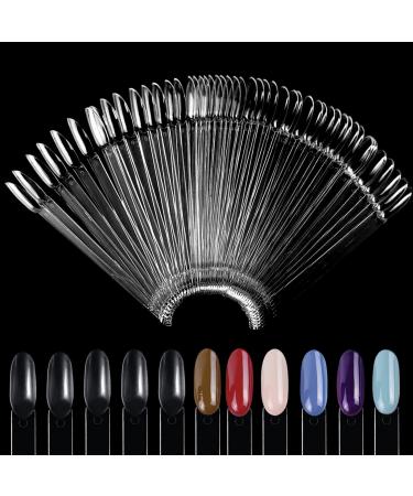 100 pieces nail sticks transparent nail art tip ring stick color display nail display nail art practice nail presentation for display and practice diy nail art oval transparent oval - Buy Online on GoSupps.com