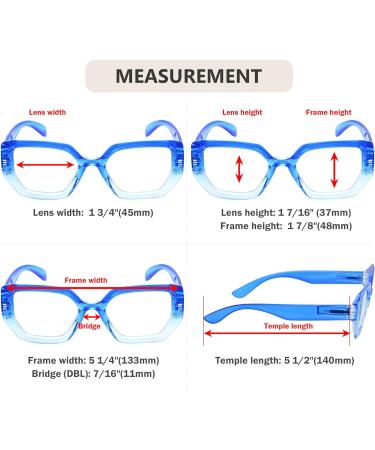 Eyekepper 4-Pack Large Frame Reading Glasses for Women - Stylish +2.00 Readers - Fashionable & Comfortable 4pcs Mix - Buy Online on GoSupps.com