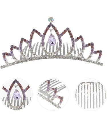 FRCOLOR Luxury Colored Rhinestone Crown Alloy Bride Comb Wedding Wood Display Base - Buy Online on GoSupps.com