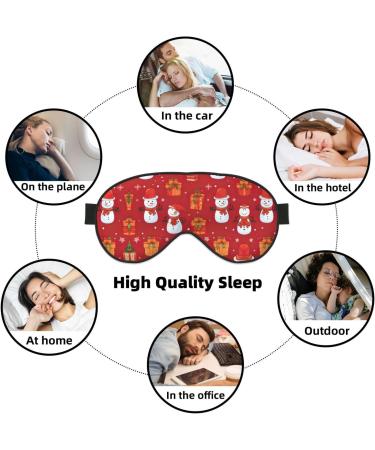 Xmas Gift Snowman Print Sleep Eye Mask | Soft Unisex Eye Shade for Travel Yoga & Shift Work - Buy Online on GoSupps.com