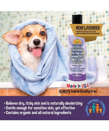 Organic Lavender Oatmeal Dog Shampoo & Conditioner | Hypoallergenic Deodorizing Formula for Pets | Soothes Dry Itchy Skin | Aloe Allergy Relief | 8oz - Buy Online on GoSupps.com
