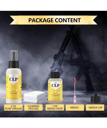 Qucship Gun Cleaning Kit - Multi-Purpose CLP Gun Cleaner & Lubricant Set - 2oz & 1oz Needle Oiler - Protects & Lubricates Firearms - Buy Online on GoSupps.com