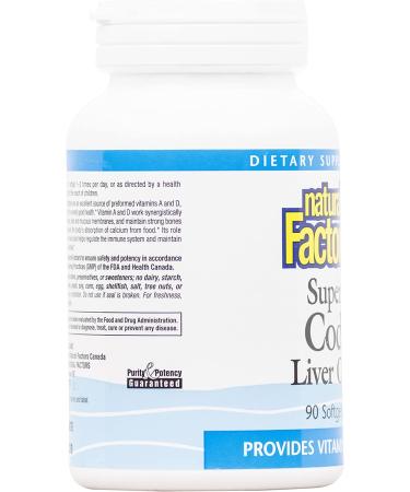 Natural Factors Super Cod Liver Oil - 90 Softgels for Omega-3 & Vitamin D - Buy Online on GoSupps.com
