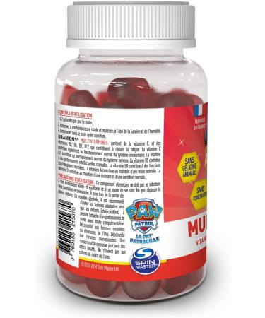 60 GRANIONS PAW PATROL Multivitamin Gummies | Food Supplement | Immunity Fatigue | Vitamins A C D and Group B | Strawberry Flavor | No Animal Gelatin No Sugars | Made in FR - Buy Online on GoSupps.com