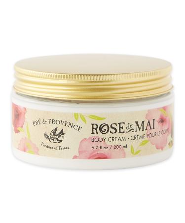 Pre de Provence Body Cream to Alleviate & Help Heal Parched Skin to Soothe and Hydrate with Shea Butter  Sesame Seed Oil  Vitamin E & Botanical Rose Blend Fragrance (6.79 fl oz) Mai Rose de Mai 6.70 Fl Oz (Pack of 1)