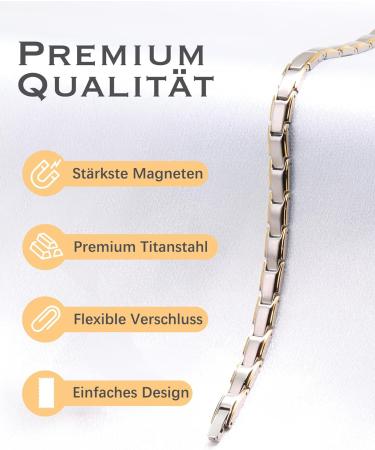 Shop Jeracol Titanstahl Magnetic Hard Band for Women 3500 Gauss Adjustable Magnetic Bracelet with Distance Tools | Silver & Gold Jewelry - Buy Online on GoSupps.com