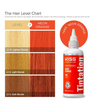 Kiss Tintation Semi-Permanent Hair Color 5oz (Neon Orange) - Vibrant & Long-Lasting Dye - Buy Online on GoSupps.com