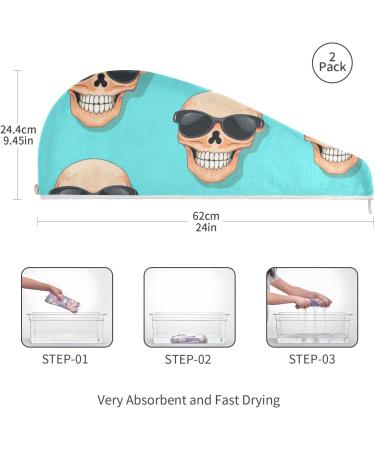 Super Absorbent Bald Skull Head Hair Towel 2 Pack - Quick Drying Turbans for Women & Girls - Buy Online on GoSupps.com