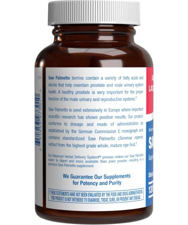 High Absorption Saw Palmetto for Men - Herbal Urinary and Prostate Health Supplement for Men with Saw Palmetto Extract - Non-GMO & Made in The USA in cGMP Facilities - Up to 120 Servings - Buy Online on GoSupps.com