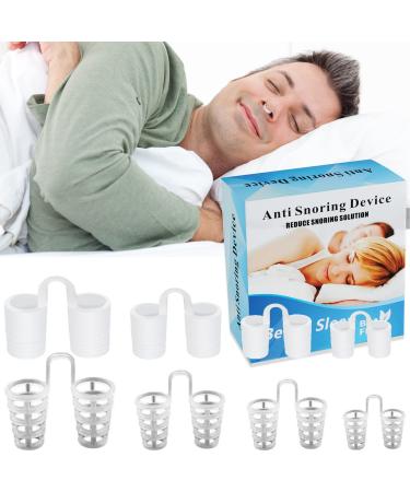 8 Pack Nasal Dilators Anti Snoring Devices to Relieve Snore Silicone Snore Stopper Breathing Aid Snoring - 2 Styles 4 Sizes Anti Snoring Nose Vents