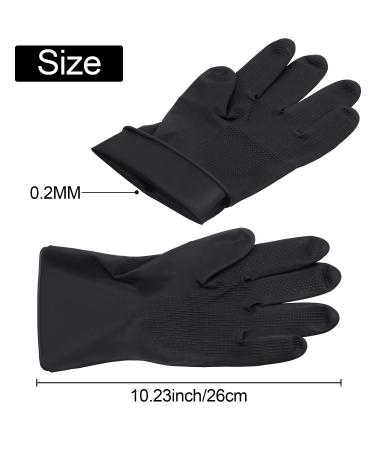 6 Pairs Reusable Anti-Skid Hair Dye Gloves - Black - Large | Waterproof Rubber Gloves for Salon & Home Use - Buy Online on GoSupps.com