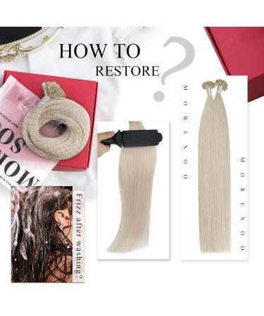 Moresoo 1g Remy Keratin U-Tip Hair Extensions - Blond Hot Fusion Bondings 50 Pieces 60cm #60 - Real Human Hair for Stunning Styles - Buy Online on GoSupps.com