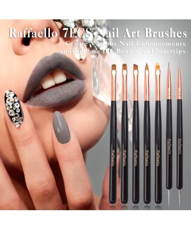 Nail Art Brushes Set Raffaello 7Pcs - Professional Nail Tips Design Tools with Poly Extension Gel, Acrylic Brushes, Painting Drawing Pen Kit for Salon & Home Use - Buy Online on GoSupps.com