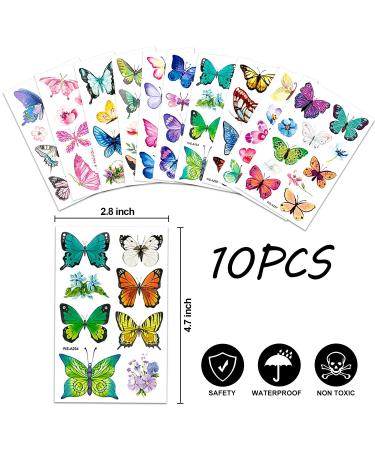 Colorful & Waterproof Butterfly Temporary Tattoos - 100 Pcs for Kids & Women | Perfect for Party Favors, Gifts & Decoration - Buy Online on GoSupps.com
