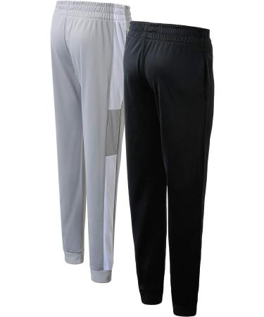 New Balance Boys' Athletic Sweatpants 2-Pack Tricot Jogger Pants - Rain Cloud/Black - Size 4 - Buy Online on GoSupps.com