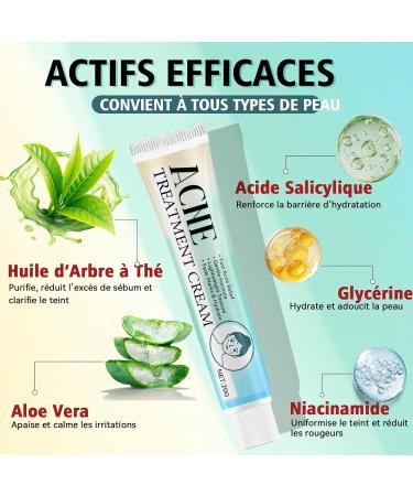 Cr me Anti Boutons Efficace Creme Bouton Visage Action Rapide Creme Acne Visage R duit les Imperfections Boutons et Points Noirs Convient Tous Types de Peau Soin Doux de la Peau - Buy Online on GoSupps.com