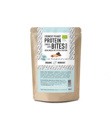 Crunchy Peanut Chocolate Nomnoms |Creamy nutmus protein-bites-organic vegan with organic erythrite-protein bar alternative chocolate peanut crunch bigpack (15 bites)