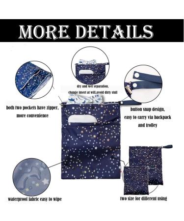 FCSNJH Wetbag Set - 2 Durable Nas Pocket Bags for Diapers Swimming & Travel | Ideal for Kindergarten & Babies - Starry Sky Design - Buy Online on GoSupps.com
