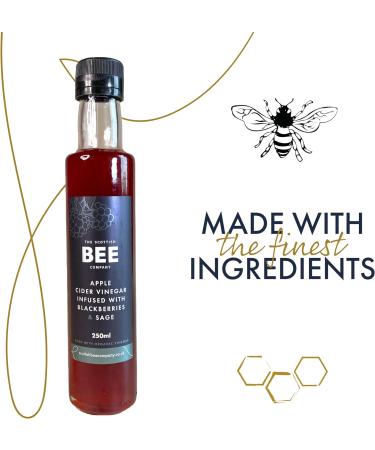 Apple Cider Vinegar from The Scottish Bee Company 250ml Made using Apple Cider Vinegar and Infused with fresh Blackberries and Sage for Salads Marinading or Cooking Blackberry & Sage - Buy Online on GoSupps.com