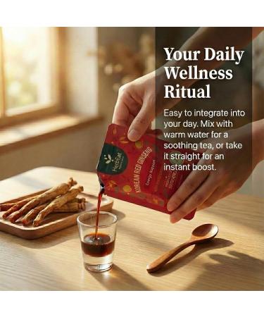 Korean Red Ginseng Prime Liquid Extract - 11mg Ginsenosides, 6-Year-Old Panax Red Ginseng for Energy & Immune Support - Dr. Kim Formulated, No Added Sugar, Vegan - 5 Pouches (30 mL Each) 1 Count (Pack of 5) - Buy Online on GoSupps.com