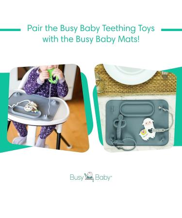 BUSY BABY Sloth Teething Toy - 2-in-1 Teether and Toy for Babies and Toddlers - 100% Food Grade Silicone - BPA/BPS Free - Dishwasher Safe - Buy Online on GoSupps.com