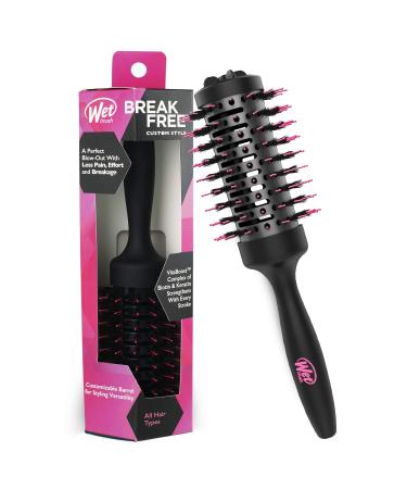 Wet Brush Custom Style Round Brush - for All Hair Types - A Perfect Blow Out with Less Pain, Effort & Breakage - Unique 3-In-One Customizable Barrel Black 1 Count (Pack of 1)