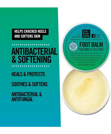 Our Tiny Bees Two Mint and Tea Tree Foot Balm 45ml - Natural Foot Balm for Cracked Heels and Dry Feet Antibacterial and Moisturising Foot Care. Hydrating Foot and Heel Balm Treatment. - Buy Online on GoSupps.com
