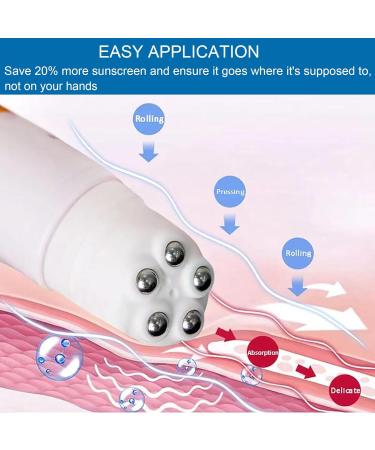 Sunscreen Roller Applicator Sunscreen Applicator for Kids Roll On Sunscreen Applicator for Adults Refillable Lotion Applicator Travel Size 50ml(2PCS) - Buy Online on GoSupps.com