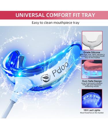 PDOO Teeth Whitening Kit for Sensitive Teeth - Fast At-Home Results with LED Light and Carbamide Peroxide Gel - Buy Online on GoSupps.com