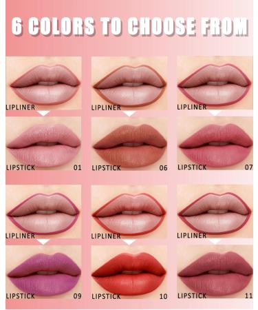  LYSdefeu 11 Pcs Matte Lipstick and Lip Liners Set Long Lasting Waterproof High Pigmentation Non-sticky Cream Texture Matte Velvet Lip Gloss Gift for Women - Buy Online on GoSupps.com