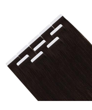 Runature 18 Inch Dark Brown Remy Real Hair Tape In Extensions - Virgin Human Hair - 45cm #2 - Buy Online on GoSupps.com