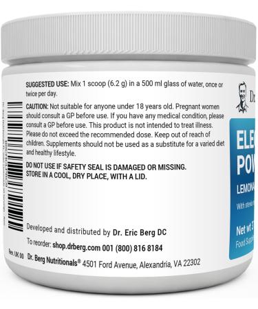 Dr. Berg Electrolyte Powder - Electrolyte Drink Supplements with 1000mg Potassium - Hydration Powder Full of Minerals & Trace Minerals - Contains Stevia Sweetener - Lemonade Flavor 50 Servings Lemonade - 50 Servings - Buy Online on GoSupps.com